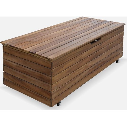 sweeek - Gartenkiste aus Holz 110 L - Holzfarben