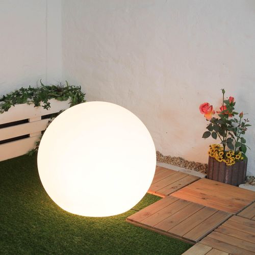 Gartenleuchte Kugel weiß Durchmesser 80 cm E27 max. 60W Kunststoff Wegeleuchte Dekoleuchte außen Kugelleuchte Garten Lampe Außenbereich
