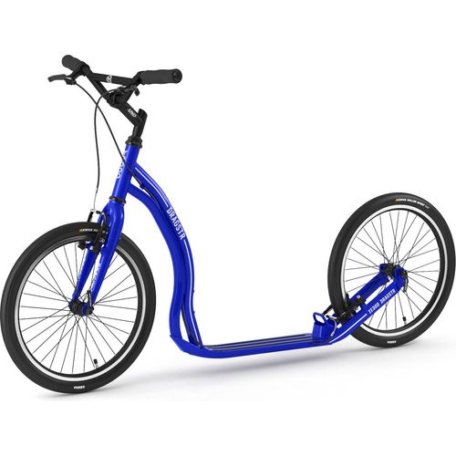 Yedoo Dragstr Sport Alloy Roller Scooter Tretroller - für Erwachsene und Teenager, bis 150 kg, mit Luftreifen 20/20 und verstellbarem Lenker Blau Image