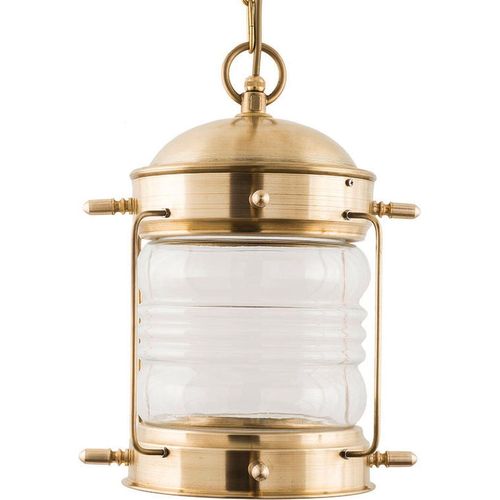 Außenlampe E27 IP23 Garten Haus Glas Messing massiv Maritim Hängeleuchte außen