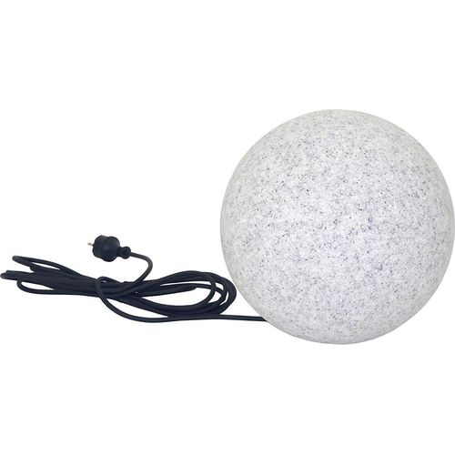 8er Set 20 cm Ø Gartenkugel in Naturstein-Optik inkl. 4 Watt LED Leuchtmittel