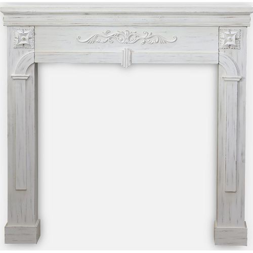 sweeek - Kaminmantel mit gekalkter Holzoptik - Bleiweiß