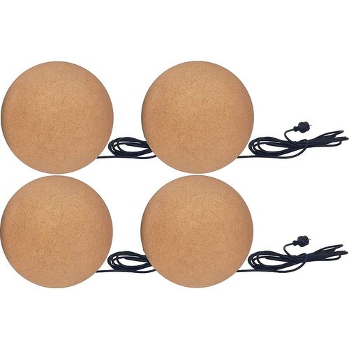 4er Set Gartenkugel in Sandstein-Optik 200mm inkl. 4 Watt LED Leuchtmittel