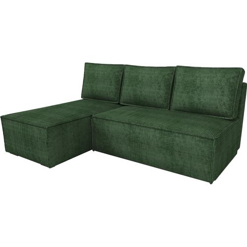 BroMARKT Ecksofa mit Schlaffunktion Hector Grün Cord Links