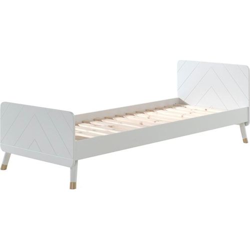 Einzelbett Kamillah 204x95x74 Kinderbett MDF Satin Weiß