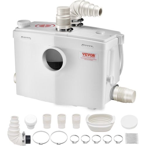 VEVOR 1200W Abwasserpumpe, Förderleistung 180 l/min, Förderhöhe 10 Meter, geeignet für Toiletten, Keller, Duschen, Waschbecken, Waschküchen, Badewannen