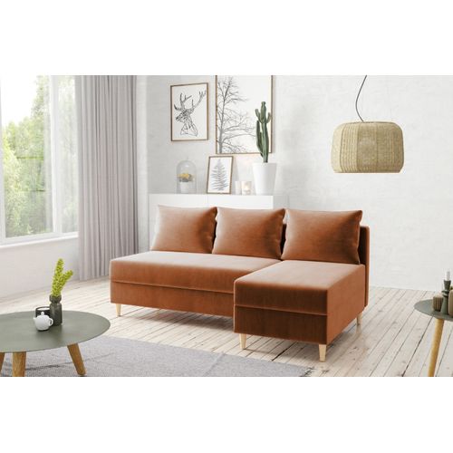 AX LIVING Ecksofa Klein Modern Farring 204 cm in Bernstein – Stil & Komfort