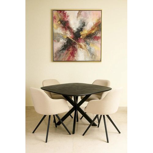 Runder Esstisch Deens – 120 cm – Schwarz – Mangoholz