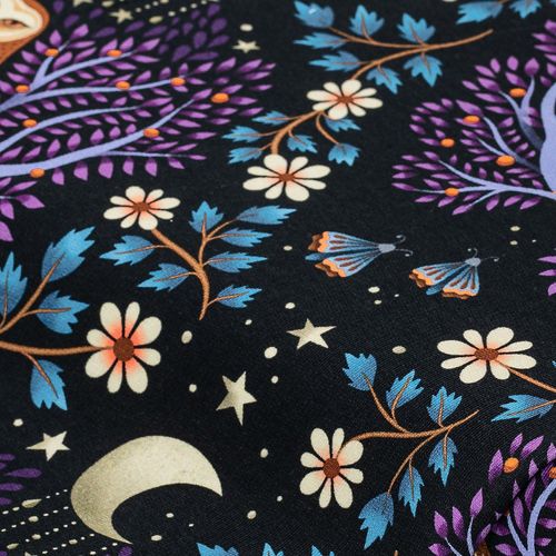 Albstoffe Bio-Sweat / French Terry "Wise Words" by Hamburger Liebe, schwarz-color