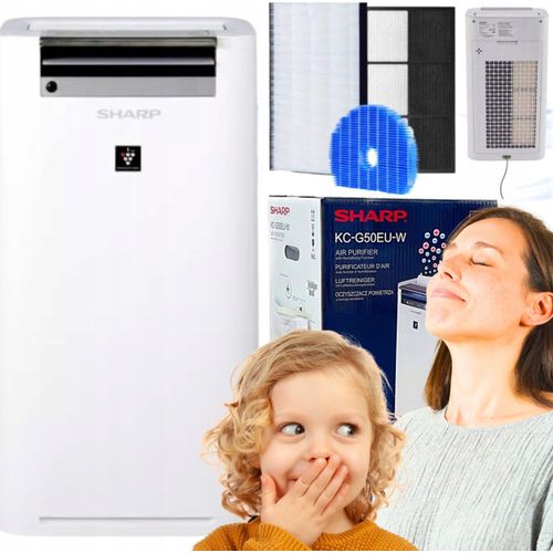 Sharp Kc-G50Euw Luftreiniger, Ionisierung, Befeuchtung Für Allergiepatienten
