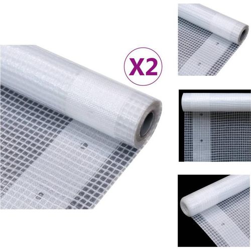 vidaXL Gitter-Abdeckplanen 2 Stk. 260 g/m² 1,5x20 m Weiß - Planen
