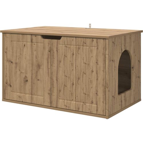 Katzenhaus Kunsthandwerk Eiche 85 x 55 x 50,5 cm Holzwerkstoff