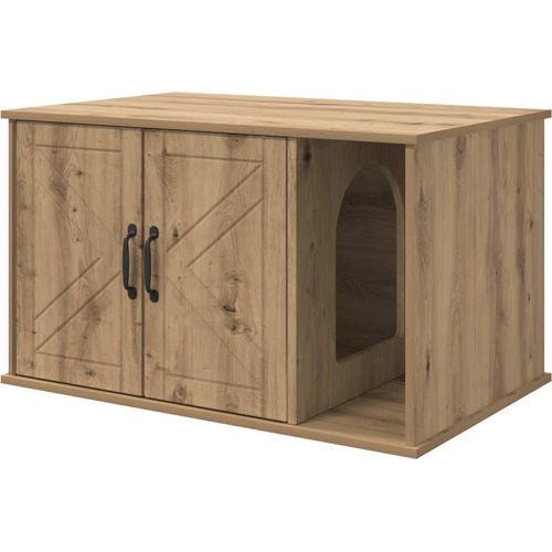 Katzenhaus Kunsthandwerk Eiche 85 x 55 x 50 cm Holzwerkstoff