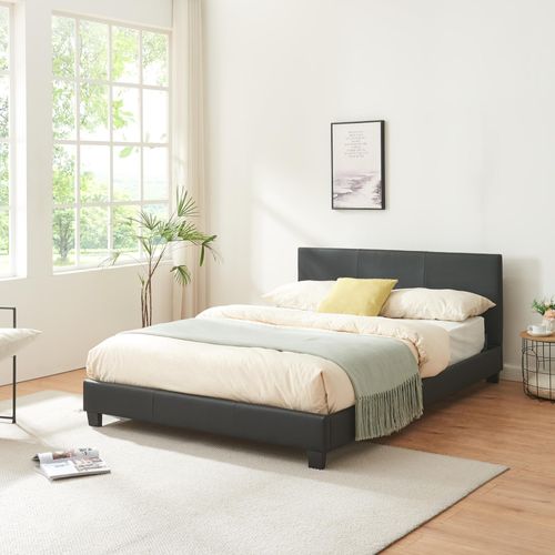 Kunstlederbett 'Albacete' 140x200 cm Schwarz