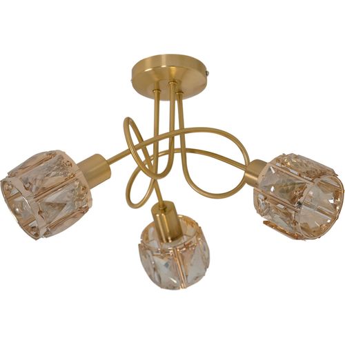 Näve Leuchten Spot JOSEFA mit Spot JOSEFA mit Spots - 3er LED-Spot E14 Filament "JOSEFA", Strahler im Retro Style, aus Metall und Glas in stahl-blank, 24 cm hoch, Ø 38 cm, E14-Fassung