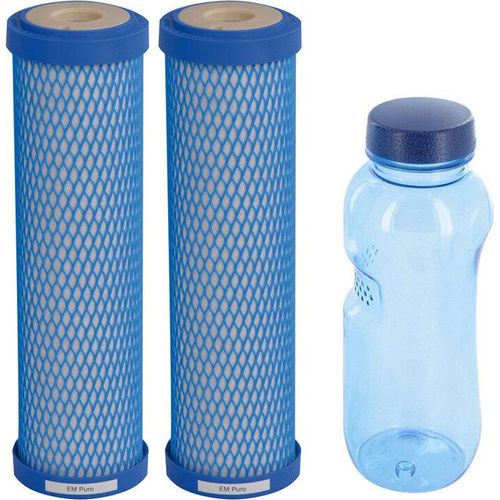 2x Wasserfilterpatrone EM Puro & Tritan Trinkflasche 0,5l BPA frei