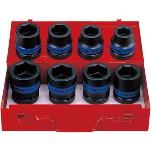 KING TONY SCHLAGSTECKSCHLÜSSEL 1" SET 8-tlg. 24, 27, 30, 32, 33, 36, 38, 41