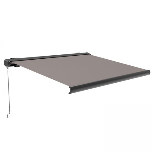 Markise 295 x 250 m mit Aufbewahrungskoffer Taupe - Oviala Caleta