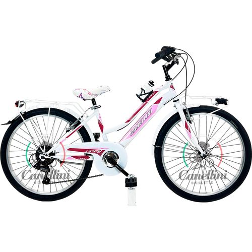 Kinderfahrrad MTB Canellini LINCY 24" - Weiß/Rosa