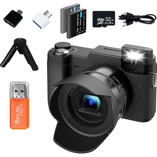 Spiegelreflexkamera 4k, kompaktkamera mit 5 Fach optischer Zoom and 8 Fach digital Zoom CMOS-Sensor 12-48MP, Autofokus, DIGIC 4+ Bildprozessor