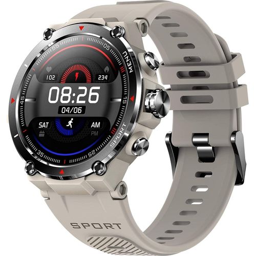 Smartwatch für Männer GPS Smartwatch | Amoled HD Touchscreen | 14 Sportmodi | Benachrichtigungs-Apps und Anrufe | IP68* | Grau|Android IOS