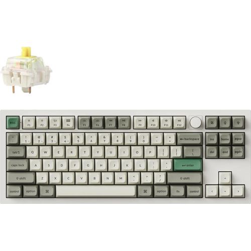 Keychron Q3 Max QMK/VIA Kabellose Mechanische Tastatur, QWERTY US, Knob, Shell White / Gateron Jupiter Banana Q3M-P4 Image
