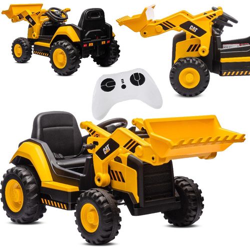 Rutscher Rutschauto Rutschfahrzeug kinderauto elektroauto mit Elektroantrieb Bagger MP3 CAT gelb Sun Baby