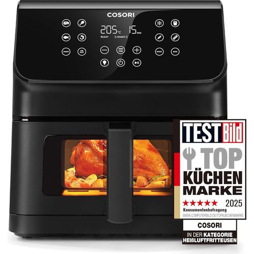 6,2L Airfryer mit aktualisierter Rapid Air Technologie, 55% Energieeinsparung, für 3-5 Personen, 12 in 1 Heissluftfritteuse, 30 Rezeptbuch, 1700 W