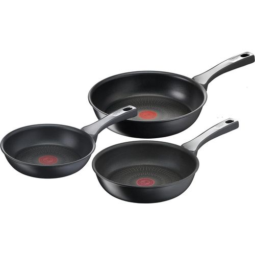 3-teiliges Pfannenset mit kratzfester Antihaftbeschichtung, Aluminium, Thermosignal, PFOA-frei, geeignet für Herdarten, Induktionsherde