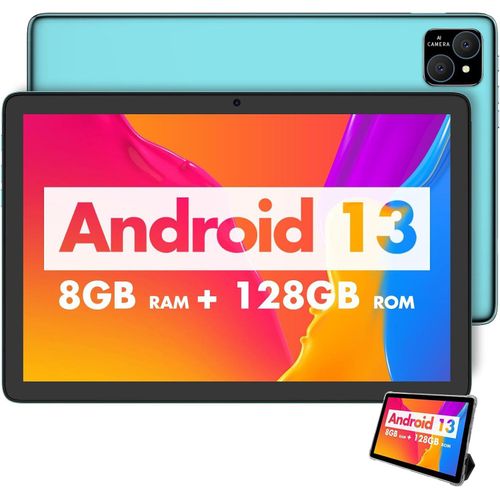 10 Inch Kids Tablet with Case,Android 13, 5G WiFi,8 GB RAM(4+4 Expand),128 GB ROM,5MP+8MP Camera,8000mAh,Parental Control,Kids Software Pre-Installed,