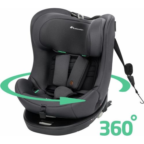 Bebeconfort Athena 360 i-Size, Autositz 360 Drehbar, 0–12 Jahre, 40–150 cm, ISOFIX, 10 Kopfstützenpositionen, 4 Liegepositionen, Mineral Graphite
