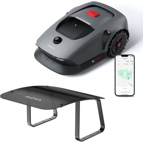 MOVA 1000 Mähroboter + Garage, UltraView, kabellose Einrichtung, bis 1000, präzise Kartierung, smarte Hindernisvermeidung, App-Steuerung
