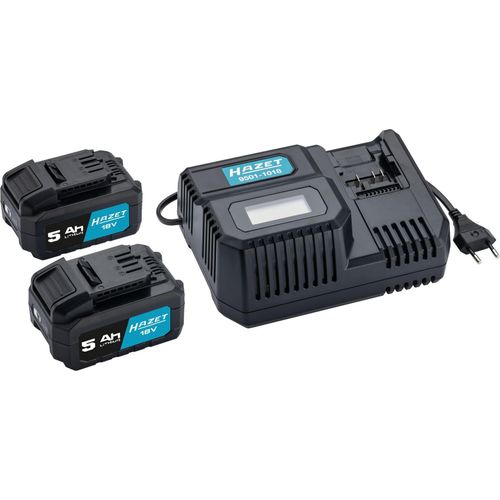 HAZET Ladesystem-Set "9500-05/3"Ladegerät und 2x Akku, 18 V