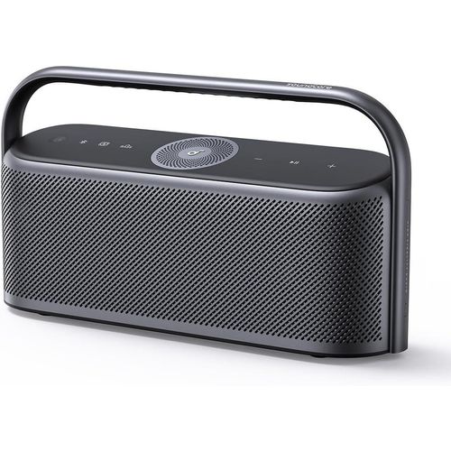 Bluetooth Lautsprecher, Lautsprecher Boxen Bluetooth mit Hi-Res Spatial Audio 50W räumlicher Sound IPX7 Wasserschutz 12h Wiedergabe Pro EQ Tragegriff