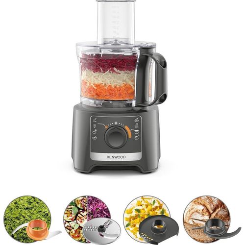 Kenwood Multipro Compact FDP31.020GY Modell 2023, Küchenmaschine mit 2 Verarbeitungsgeschwindigkeiten + Pulse, Schüssel 2,1 l, elektrischer