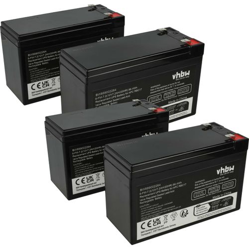 vhbw 4x Akku für USV & andere Geräte in verschiedenen Anwendungsbereichen (7200 mAh, 12 V, AGM)