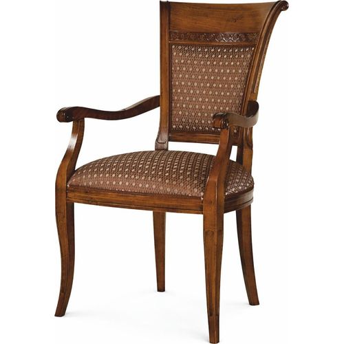 Casa Padrino Luxus Barock Esszimmer Stuhl mit Armlehnen Braun H. 97,5 cm - Italy Image