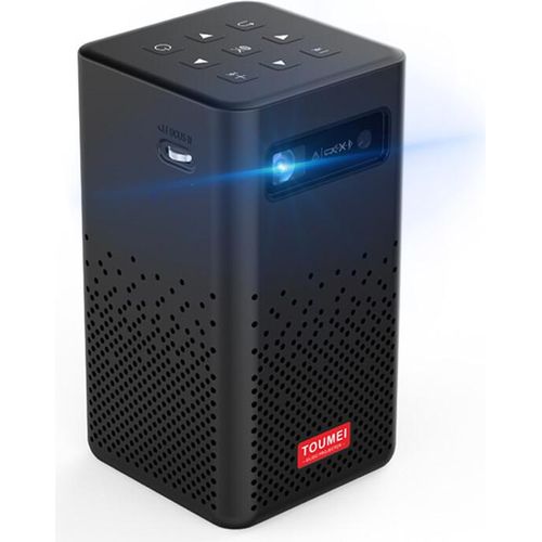 1080P Full HD Smart Projektor Android TV 9.0 Unterstützung Bluetooth, Schwarz