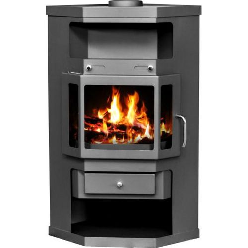 EEK A Eck-Kaminofen Victoria Panama, schwarz, dauerbrandfähig – 9kW