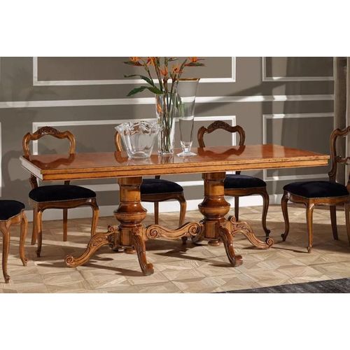 Casa Padrino Luxus Biedermeier Esstisch Braun - Handgefertigter Massivholz Esszimmertisch - Biedermeier Esszimmer Möbel - Luxus Qualität - Italy