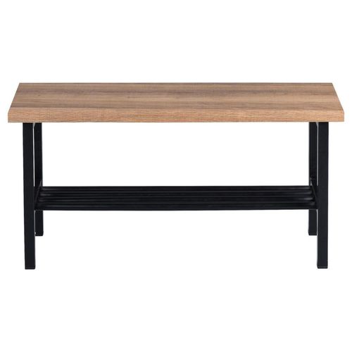 Garderobenbank , Schwarz, Eiche , Metall , 80x41x30 cm , Garderobe, Garderobenbänke