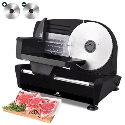 Fleau Kitchen Schneidemaschine - 2x Edelstahl-Schneidklingen - Kraftvoller Motor - Fleischschneidemaschine - Allesschneider - Brotschneidemaschine