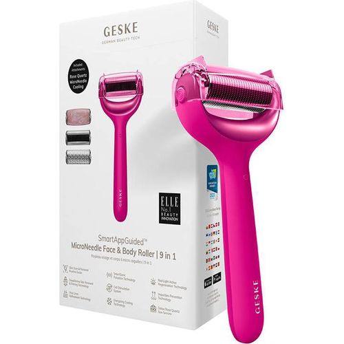 Geske 9-In-1 Nadel-Mesotherapie-Roller Für Gesicht Und Körper Mit Anwendung (Magenta)