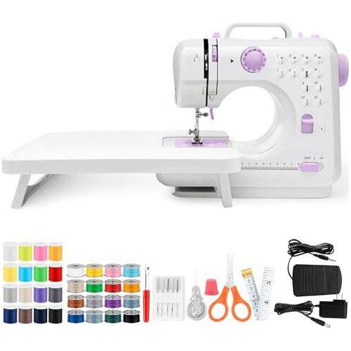 Nähmaschinen -Schiebetisch, Mini -Maschine, tragbares elektrisches 12 -Stich -LED -Licht, Accessoires -Set, ideale Kleidung, Kissenbezüge, Bettlaken