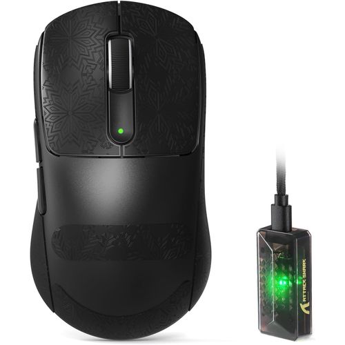 Gaming Maus 53g, 20000 FPS, Optische Schalter, PAW3950MAX 42K DPI Sensor, 8KHz RGB Empfänger, Tri-Mode BT/2.4GHz/USB-C, 500mAh, Mittel- bis Große Händ
