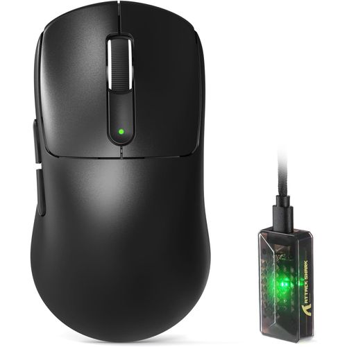 Gaming Maus 53g, 20000 FPS, Optische Schalter, PAW3950MAX 42K DPI Sensor, 8KHz RGB Empfänger, Tri-Mode BT/2.4GHz/USB-C, 500mAh, Mittel- bis Große Händ