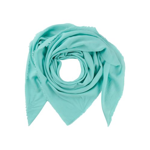 Halstuch LAURA SCOTT, Damen, grün (mint), Web, Baumwolle, leicht durchscheinend, leicht transparent, unifarben, Modetücher, in quadratischer Maxi-Form - NEW
