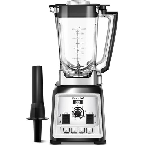AMZCHEF Standmixer 2000 Watt | 2L Mixer Hochleistungsmixer Blender mit 8 Einstellbaren Geschwindigkeiten und 4 Vorprogramme für Crushed Ice, Smoothie