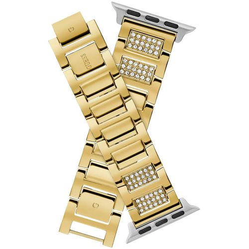 Smartwatch-Armband GUESS "Apple Strap", gold (goldfarben), Uhrenarmbänder, Edelstahl, Wechselarmband, Ersatzband, Edelstahl, passend für die Apple Watch