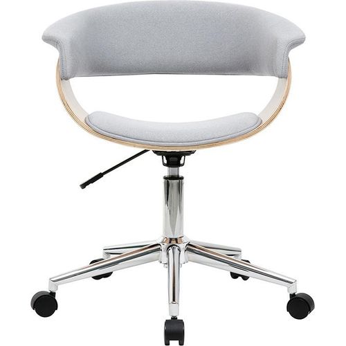 Miliboo - Design-Bürosessel grauer Stoff und helles Holz OKTAV